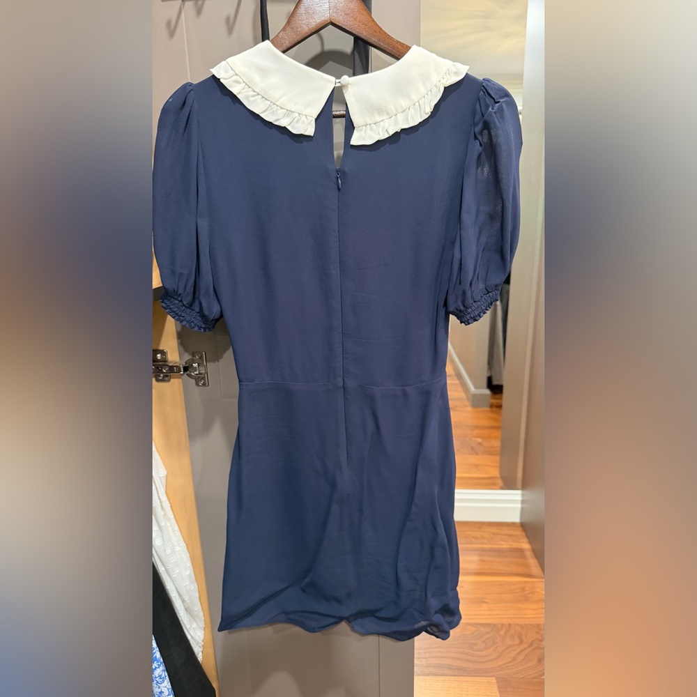 Reformation Navy and White Mini Dress - Picture 4 of 5